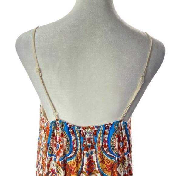 FLYING TOMATOES Maxi Dress Thin Straps V Neck Multicolor M 56-1 - Picture 7 of 15